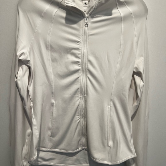 Yogalicious Lux Rebel Flare Full Zip White Jacket Women’s Large NWT - Picture 1 of 9